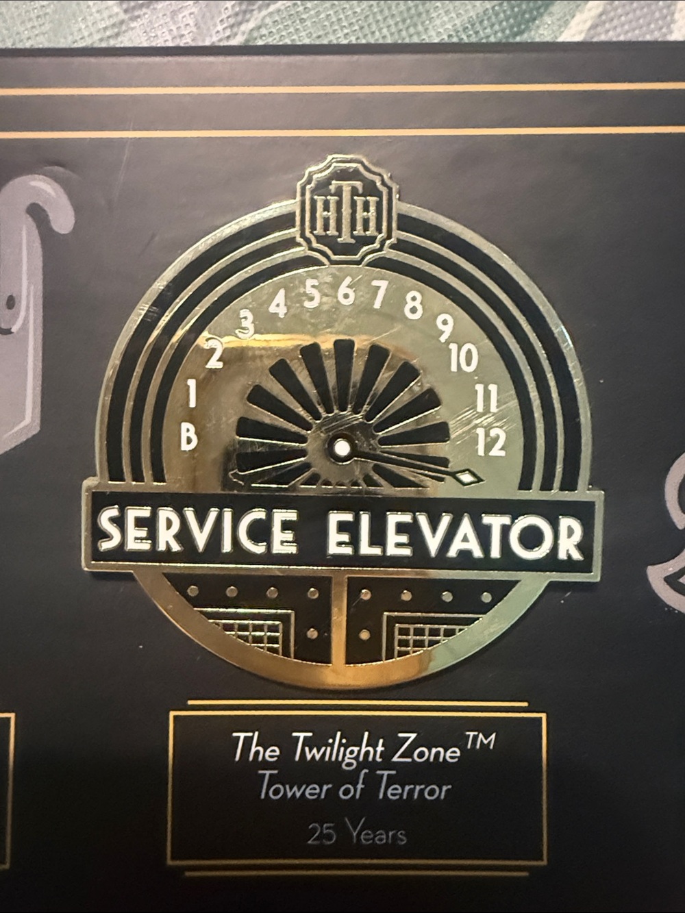 The Twilight Zone Tower of Terror Service Elevator Wall Plaque - Black & Gold